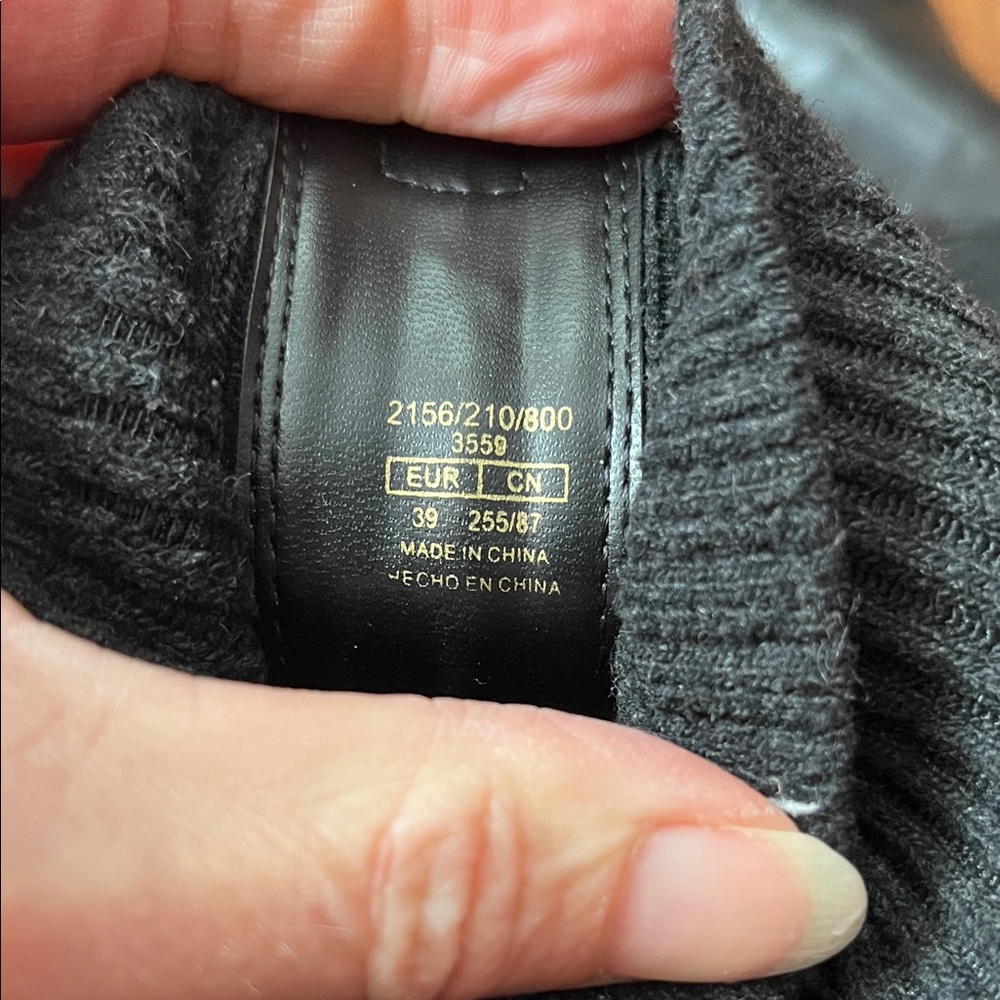 Zara Black Faux Leather Boots with Knit Calf - Picture 16 of 16